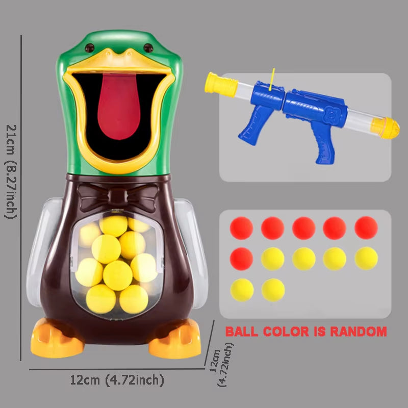 Hungry Shooting Duck Toys 98K Pistol Air-Powered Gun Soft Bullet Ball Scoring Battle Games with Light Can Walk Gun Kids Gifts