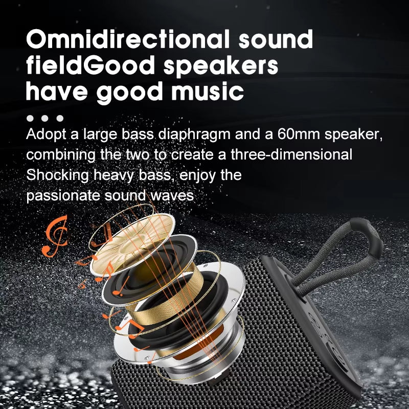 Caixa De Som Bluetooth Speaker Portable Wireless Sound Box Loudspeaker for Phone PC Bluetooth 5.0 Hand Free, IPX6 Waterproof