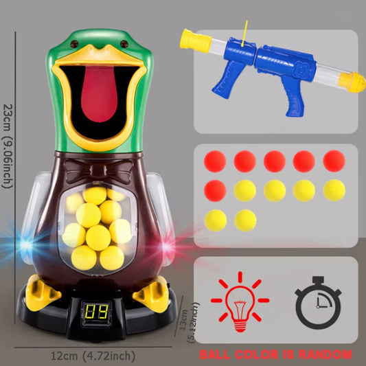 Hungry Shooting Duck Toys 98K Pistol Air-Powered Gun Soft Bullet Ball Scoring Battle Games with Light Can Walk Gun Kids Gifts