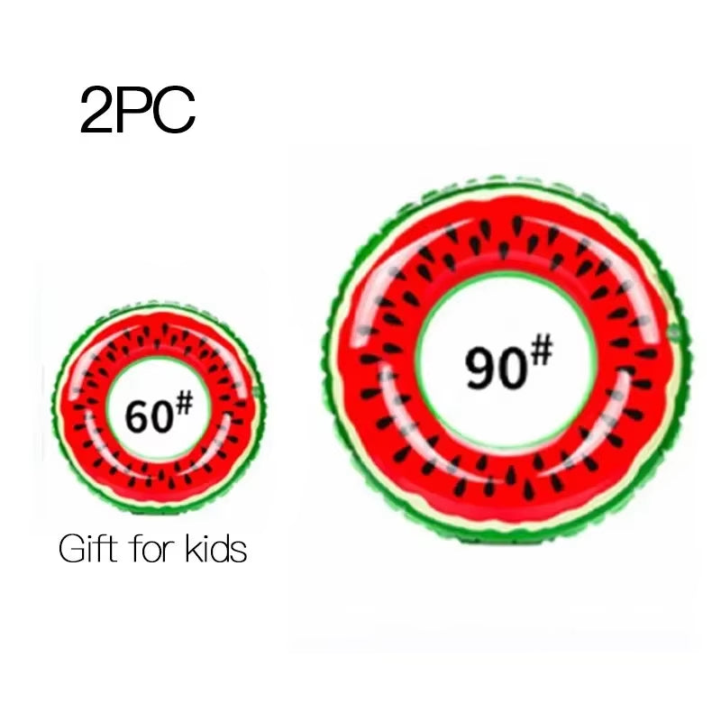 Swim Ring Watermelon Pattern Adult Kids 2Pcs& 3Pcs Inflatable Mattress Swimming Pool Floating Ring Summer Pool Beach Party Toys