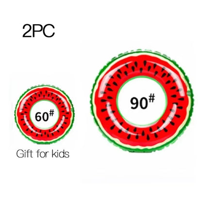 Swim Ring Watermelon Pattern Adult Kids 2Pcs& 3Pcs Inflatable Mattress Swimming Pool Floating Ring Summer Pool Beach Party Toys