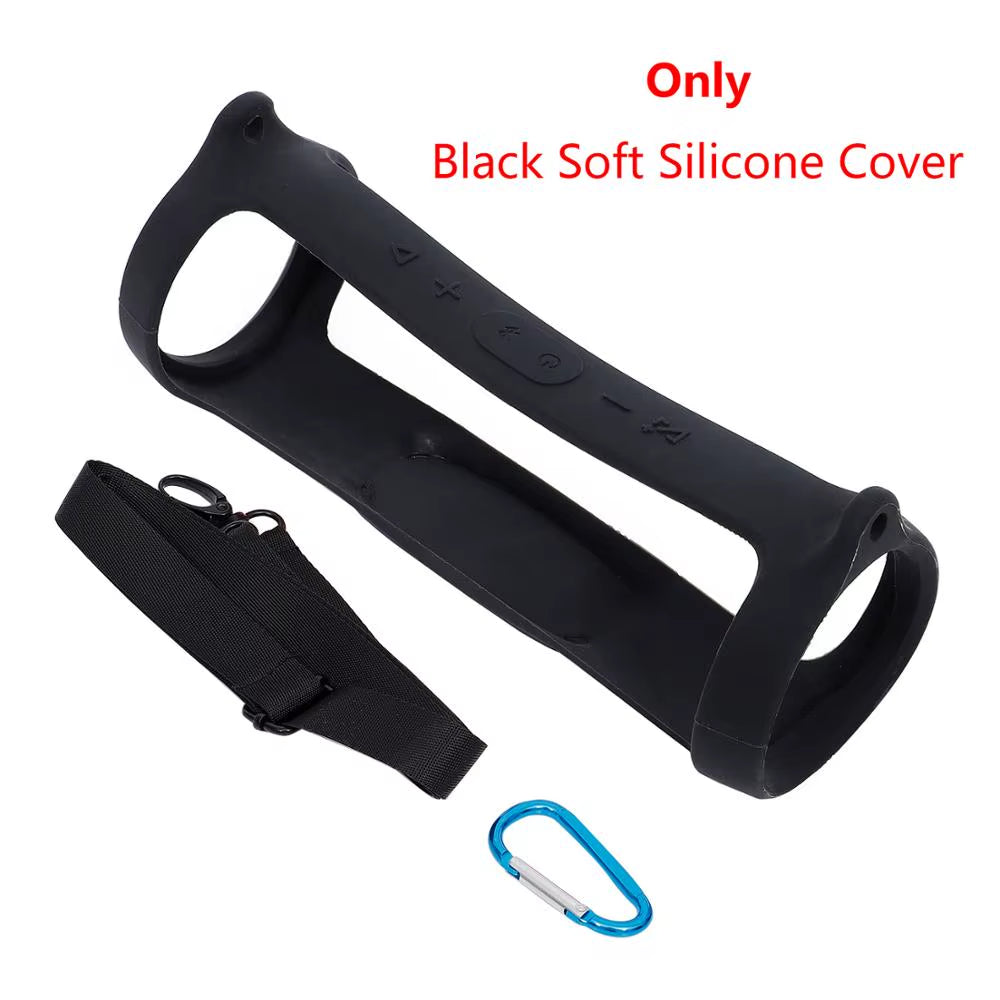 2020 Newest EVA Hard Case Travel Carrying Zipper Storage Bag + Soft Silicone Case Cover for JBL Charge 4 Bluetooth Speaker