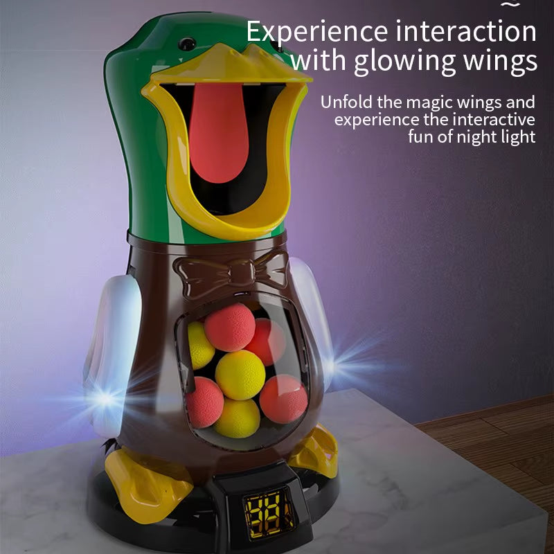 Hungry Shooting Duck Toys 98K Pistol Air-Powered Gun Soft Bullet Ball Scoring Battle Games with Light Can Walk Gun Kids Gifts